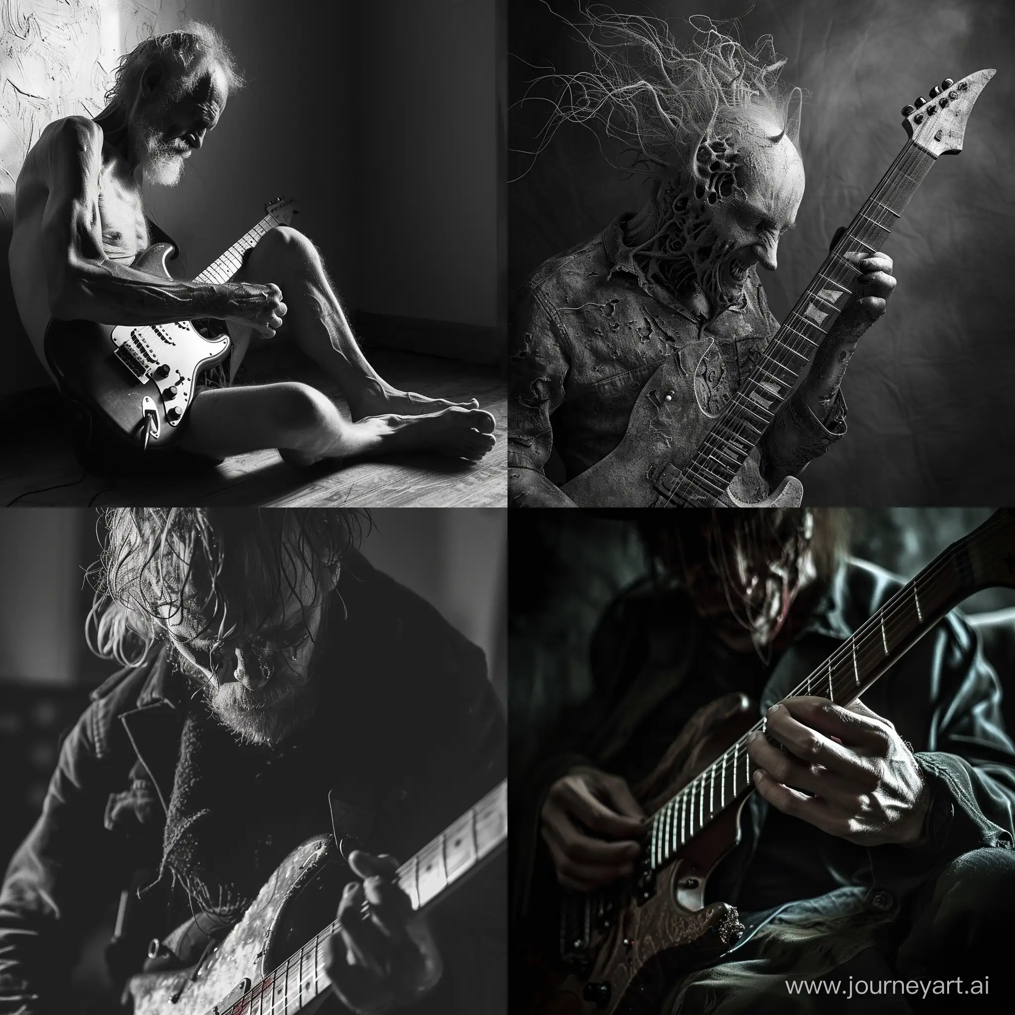 Schizophrenic-Guitar-Player-in-Abstract-Art