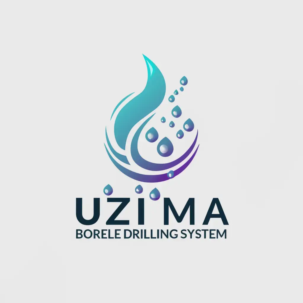 LOGO-Design-for-Uzima-Borehole-Drilling-System-Aqua-Blue-with-Water-Droplets-and-Bubbles