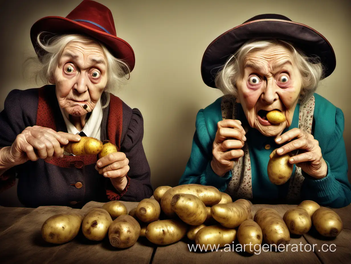 косоглазый алкаш и старуха копают картошку
