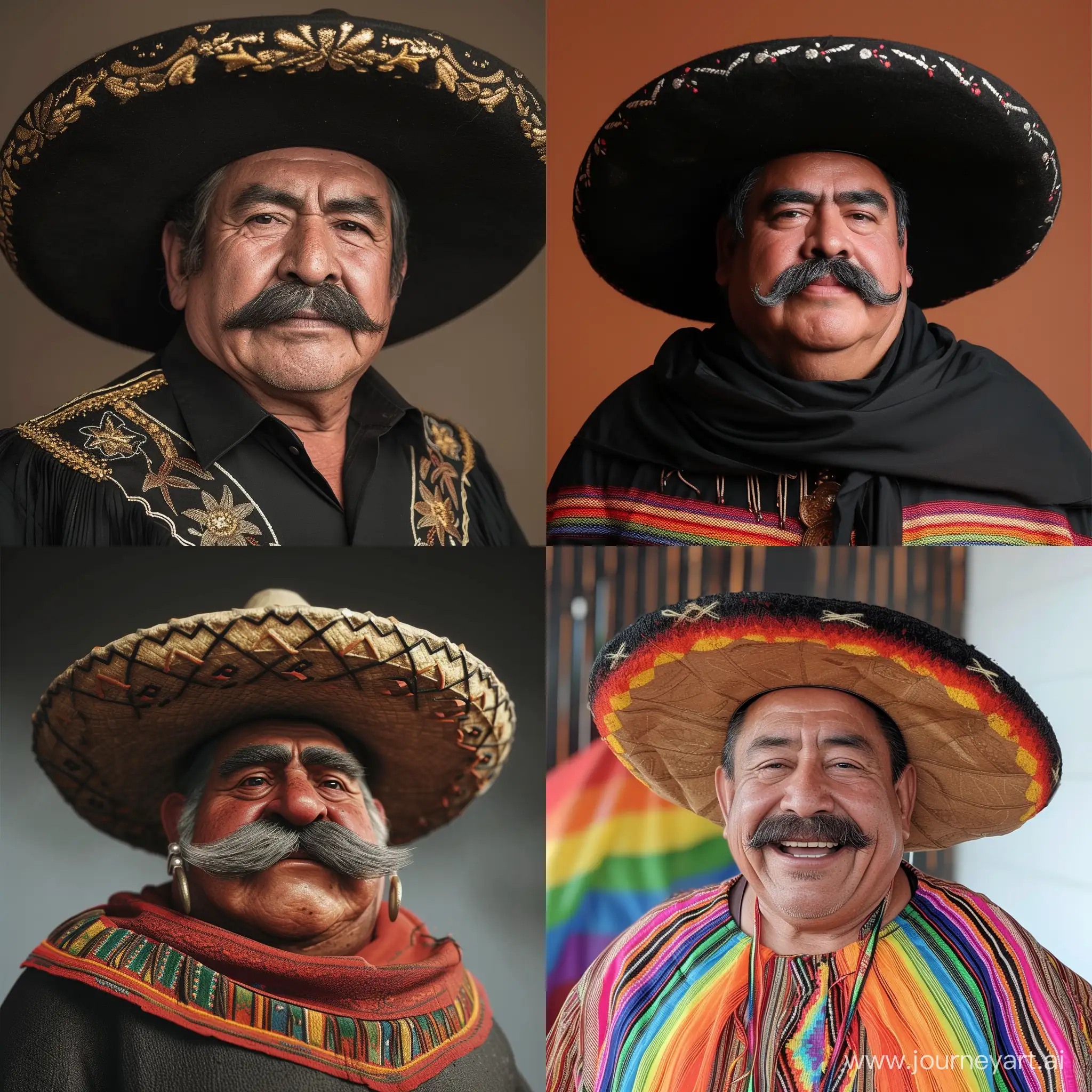 Colorful-Mexican-Celebration-Festive-Man-Wearing-Oversized-Sombrero-and-Mustache