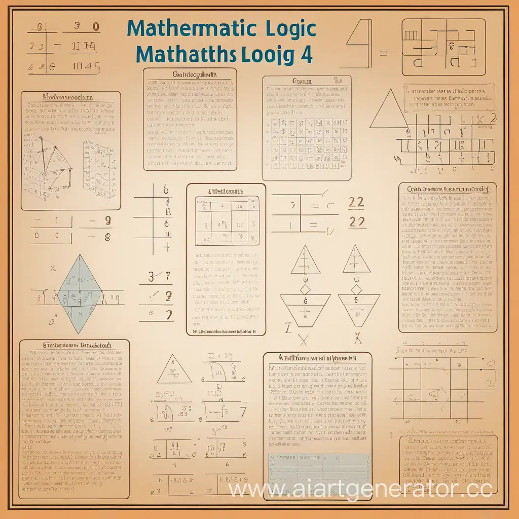 плакат по математике логика 4 класс в формате A1 стиль советский