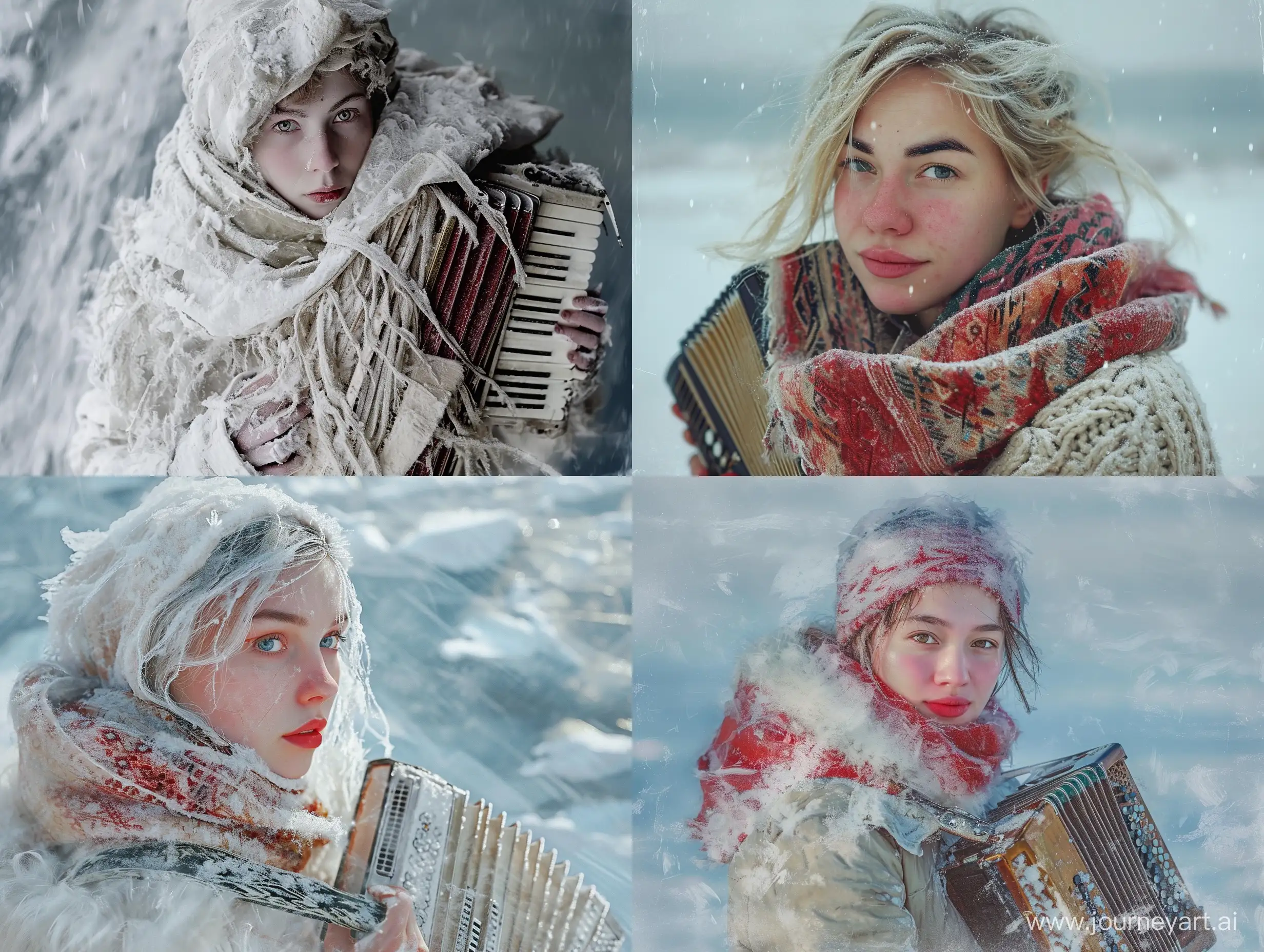 White-Russian-Musician-by-Lake-Baikal-in-Winter