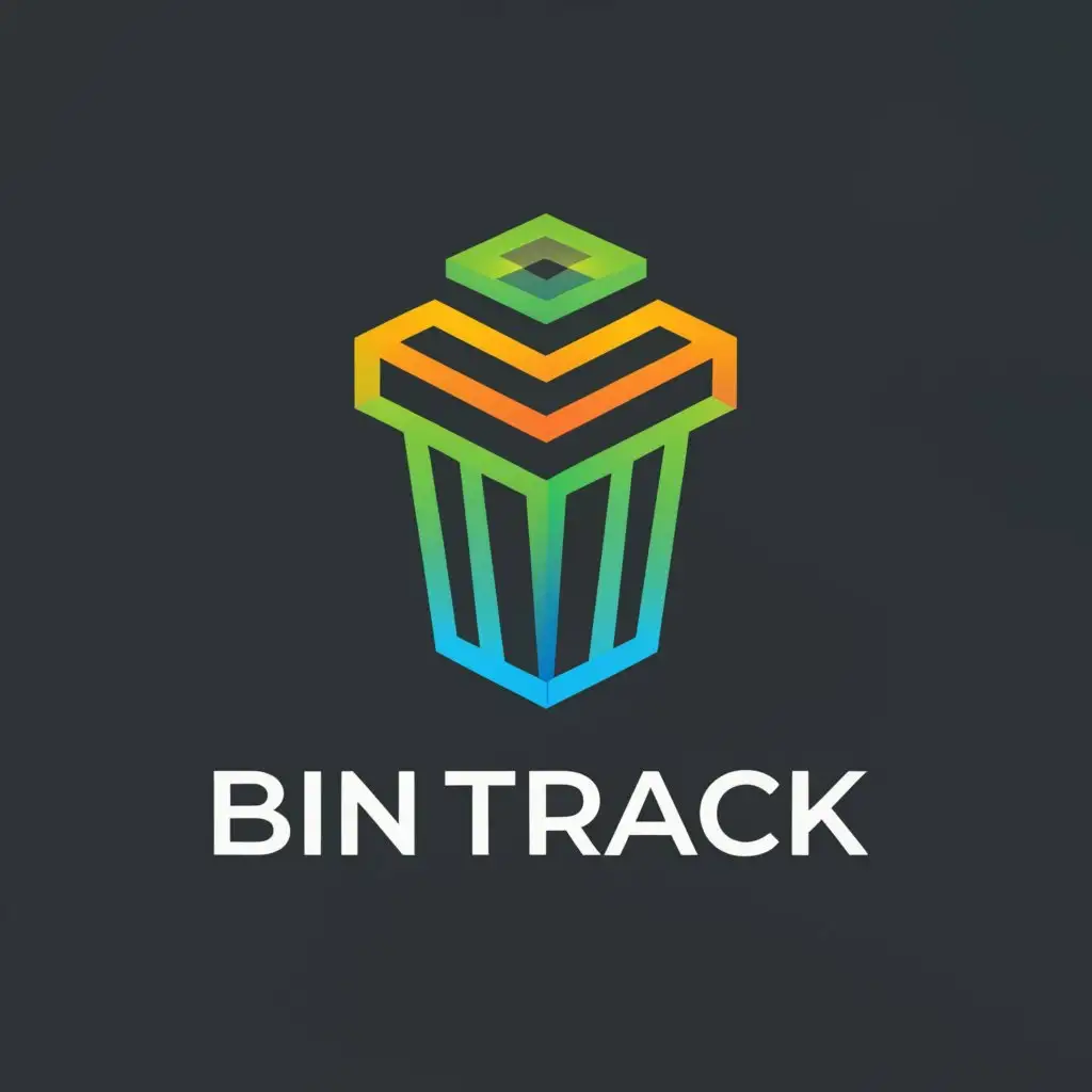 a logo design,with the text "BinTrack", main symbol:trash bin, green, eco,complex,clear background