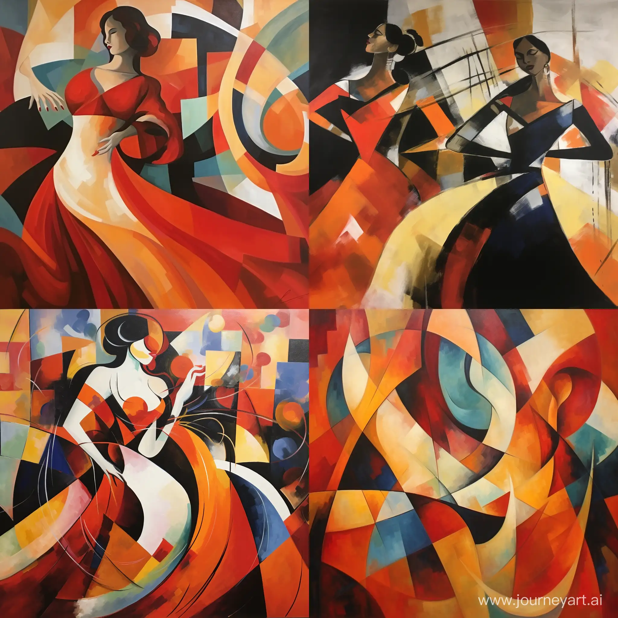 abstract painting of spanish dance curves as a background