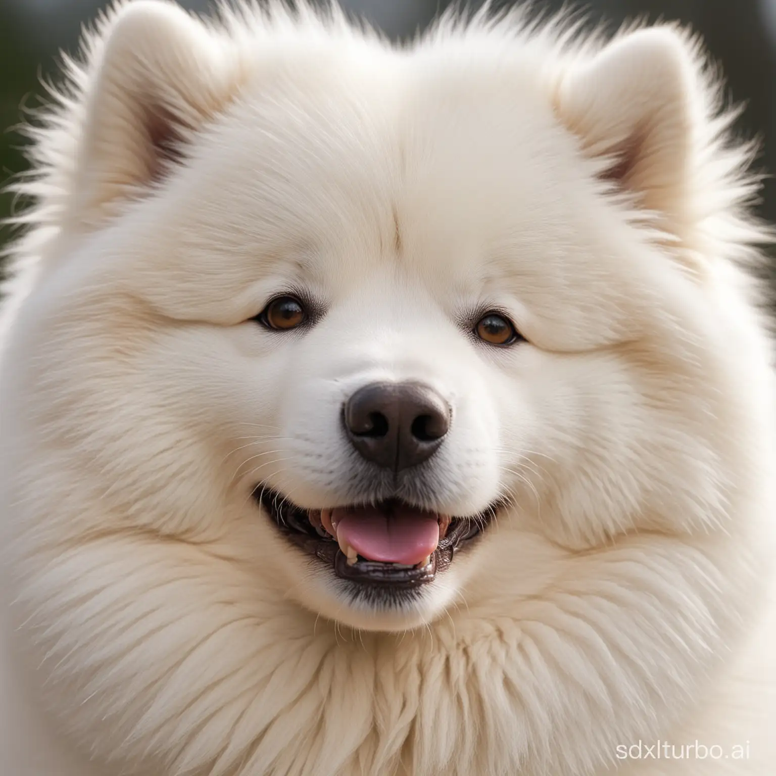 Happy Samoyed Face with close up shot 50mm 1.4