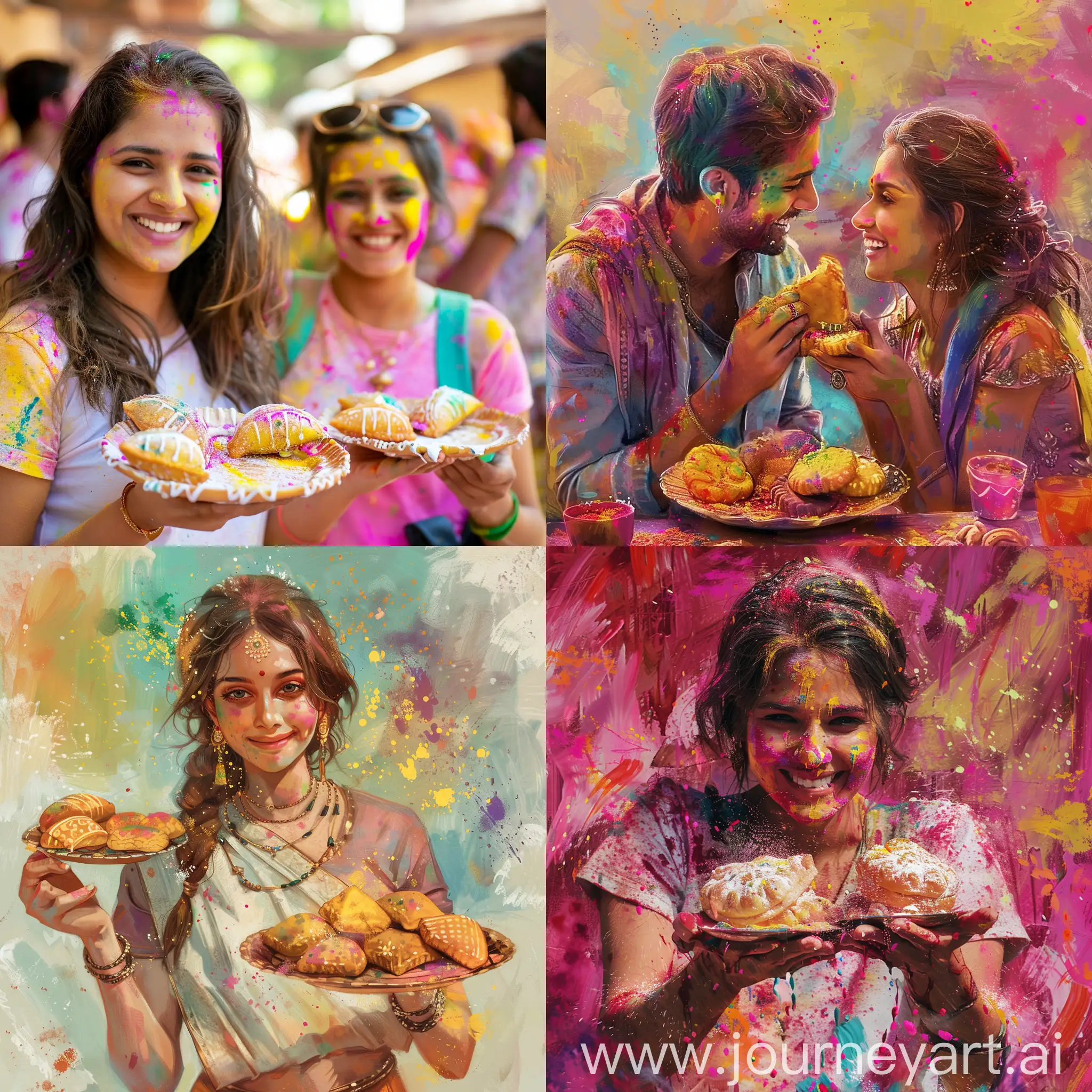 Vibrant-Holi-Celebration-with-Gulal-Gujiyas-and-Joyful-Moments