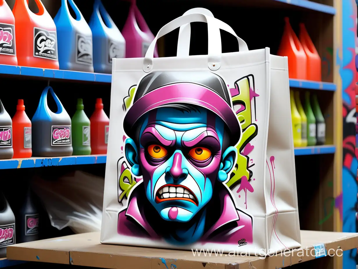 Vibrant-Graffiti-Shop-Scene-with-Classic-Carrier-Bag