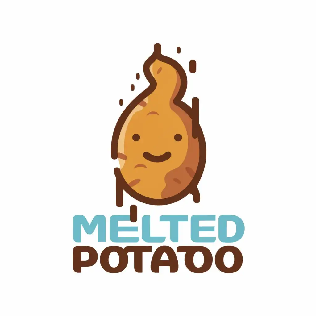 LOGO-Design-for-Melted-Potato-Whimsical-Potato-Illustration-for-Restaurant-Branding