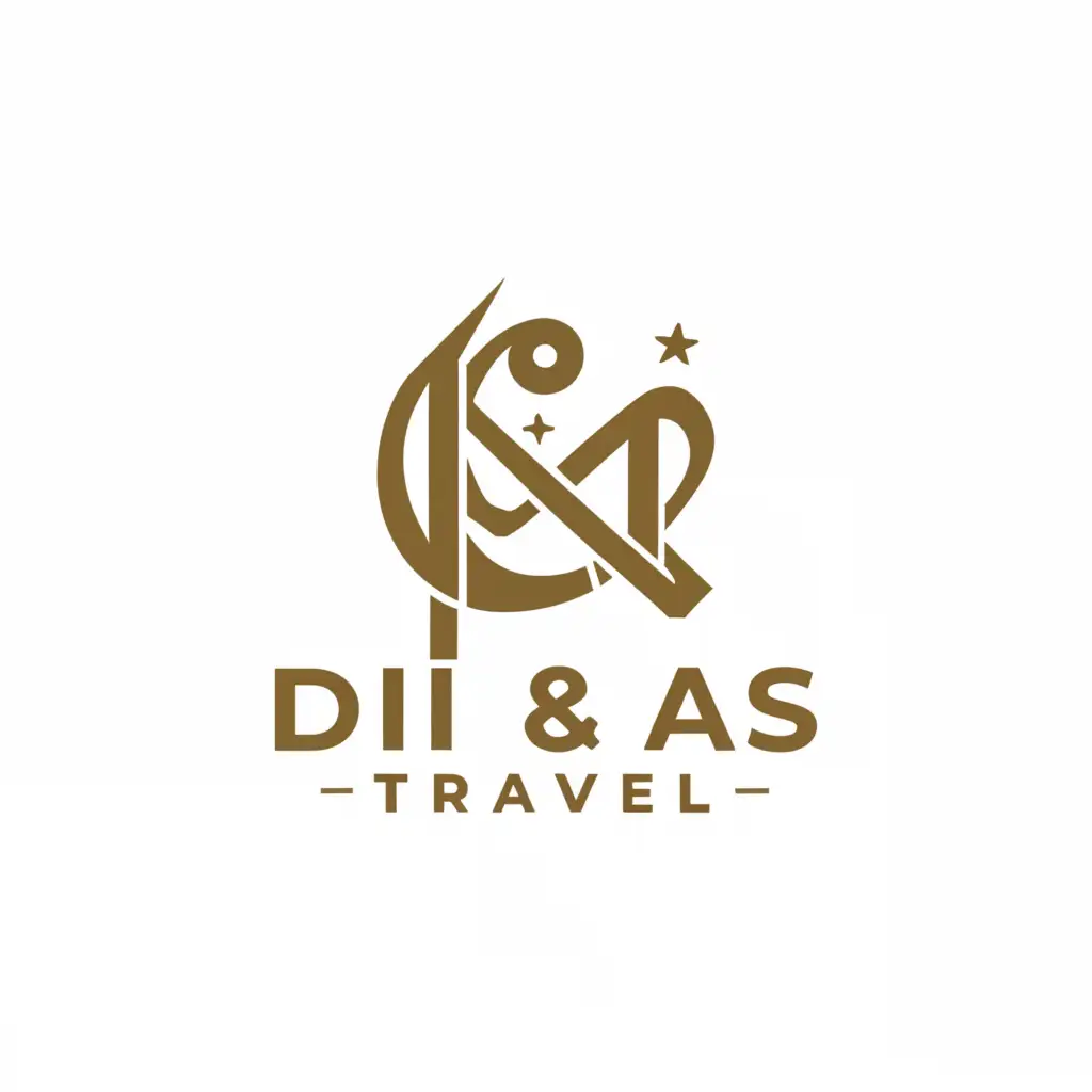a logo design,with the text "DI & AS
TRAVEL", main symbol:Islam,Сложный,be used in Путешествия industry,clear background