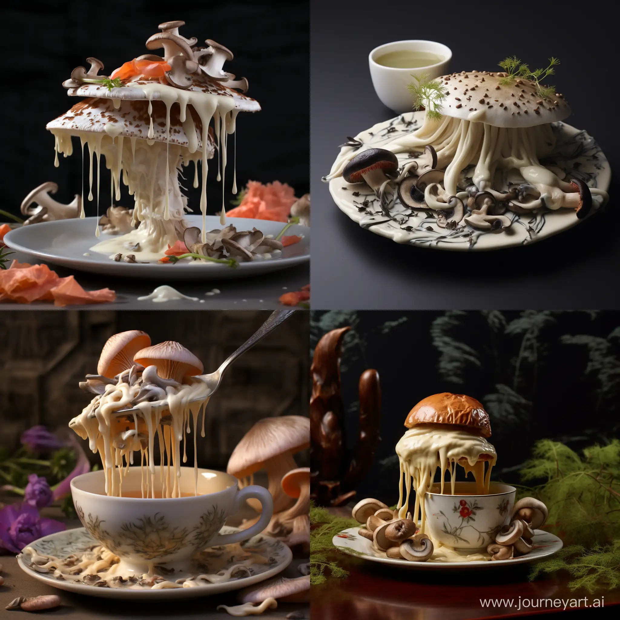 Exquisite-Tea-Mushroom-Display-Enhanced-with-Mayonnaise