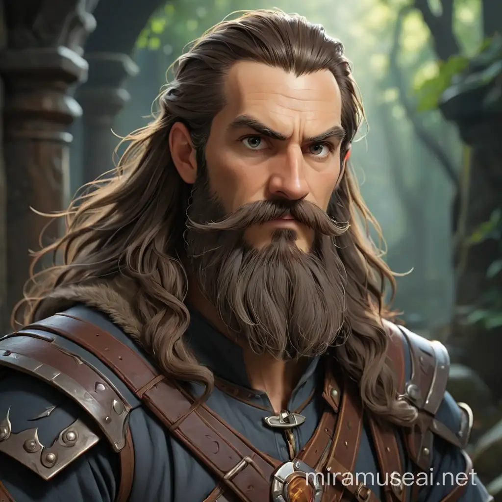Fantasy Dungeon Master with Elongated Beard and Mustache