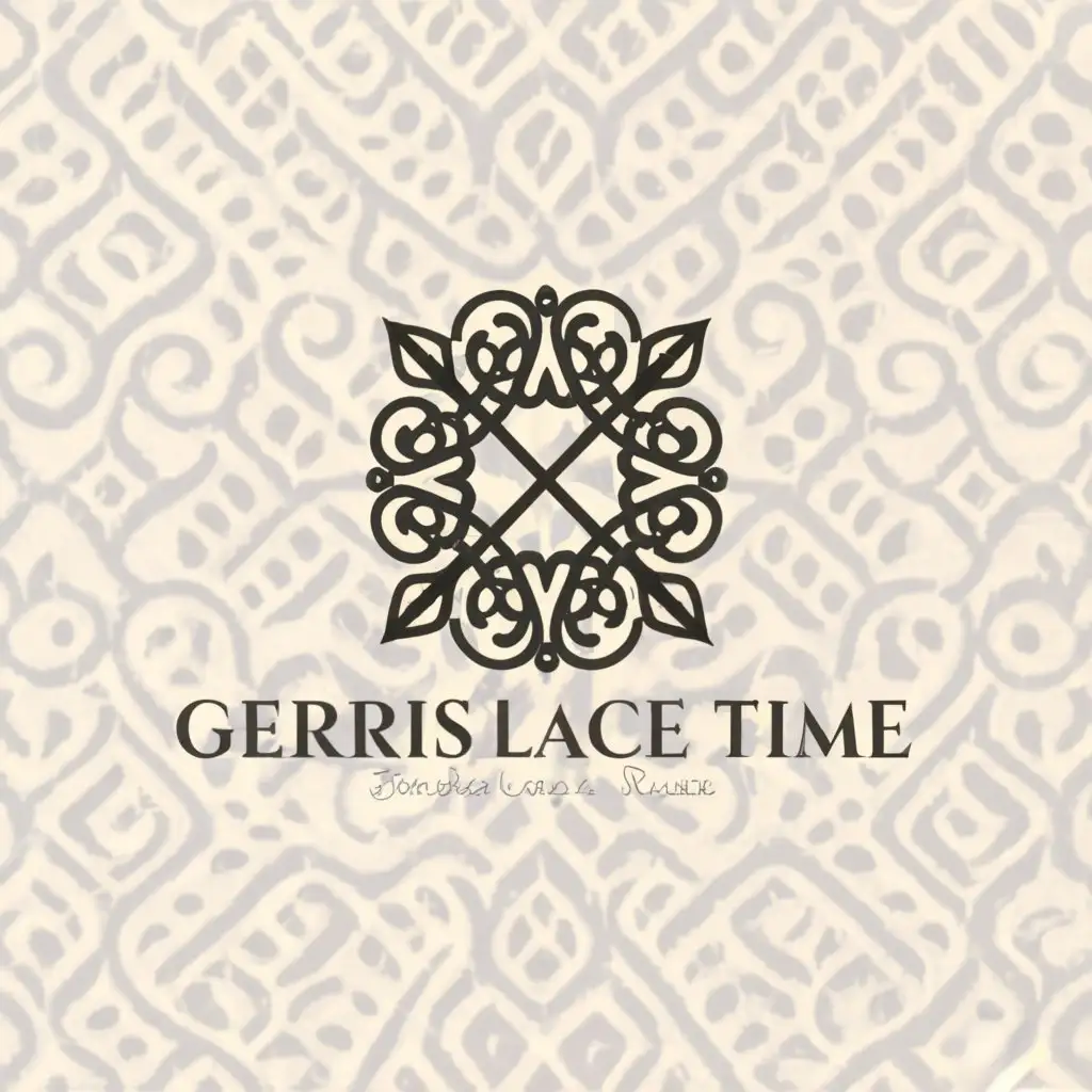 a logo design,with the text "Gerris Lace Time", main symbol:Bobbin cushion with lace,Minimalistic,clear background