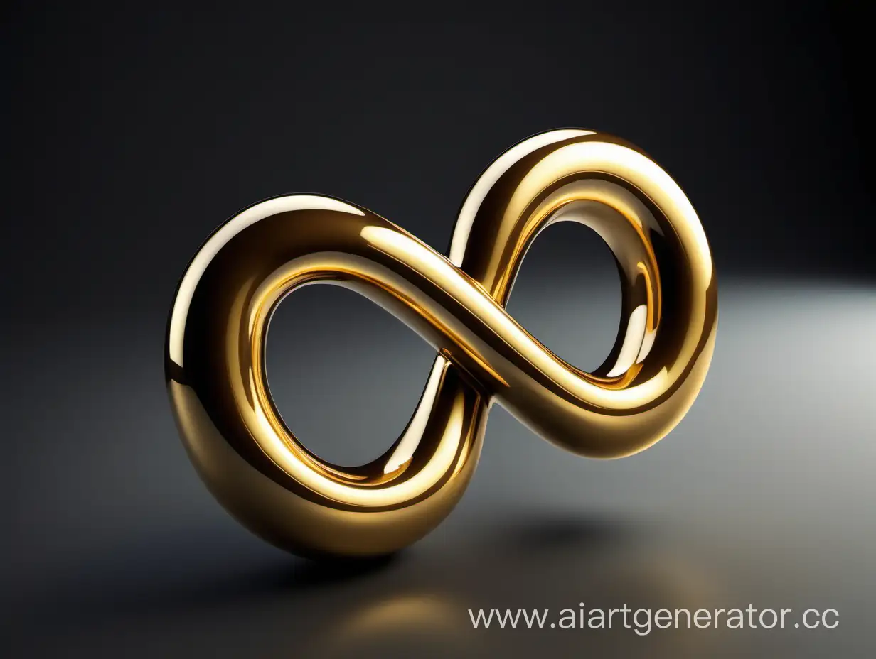 Elegant-3D-Infinite-Design-Simple-Shiny-Gold-Continuous-Form