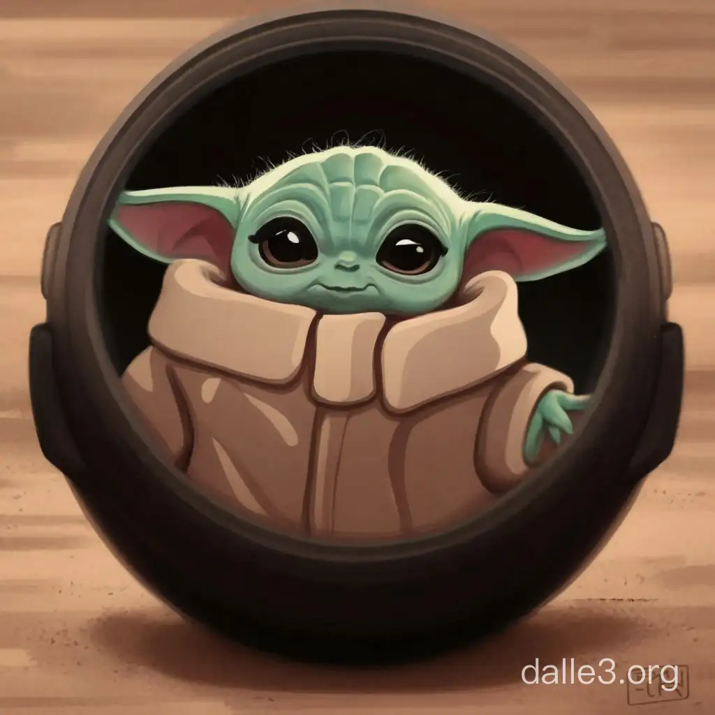 Adorable Baby Yoda Resting in Its Pod | Dalle3 AI