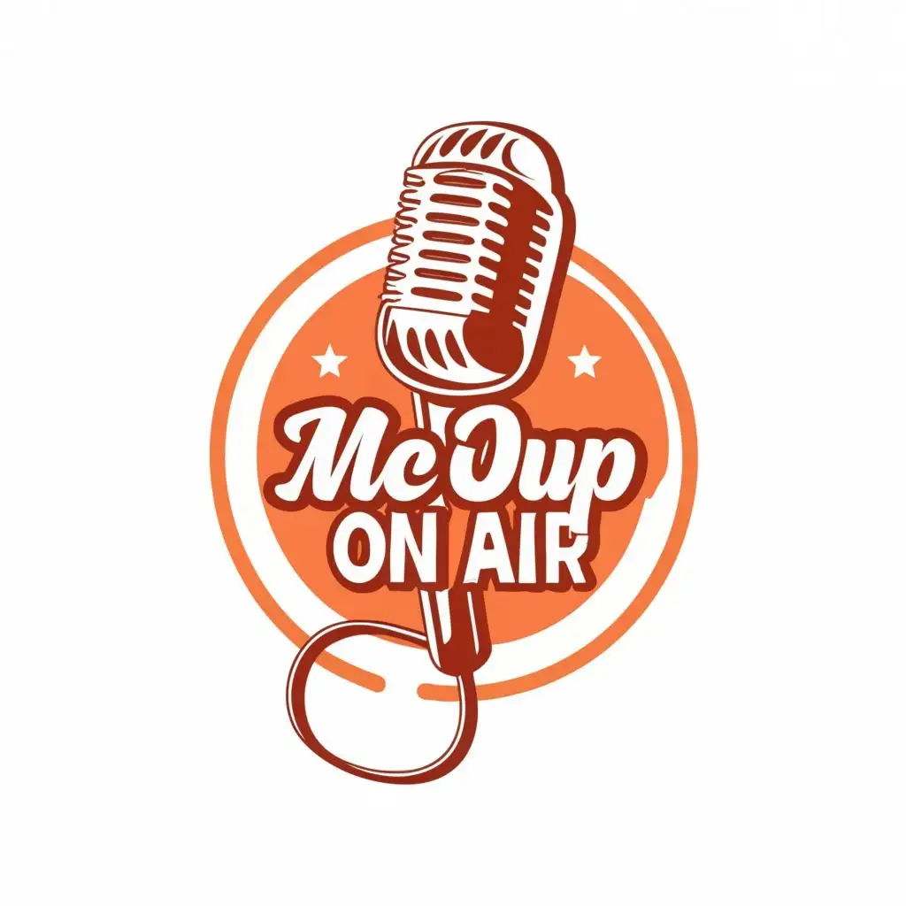 logo, STAND UP COMEDY, with the text "MIC ON AIR", typography, be used in Entertainment industry