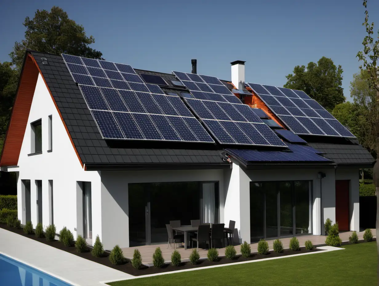 Modern EcoFriendly Home with Solar Panels