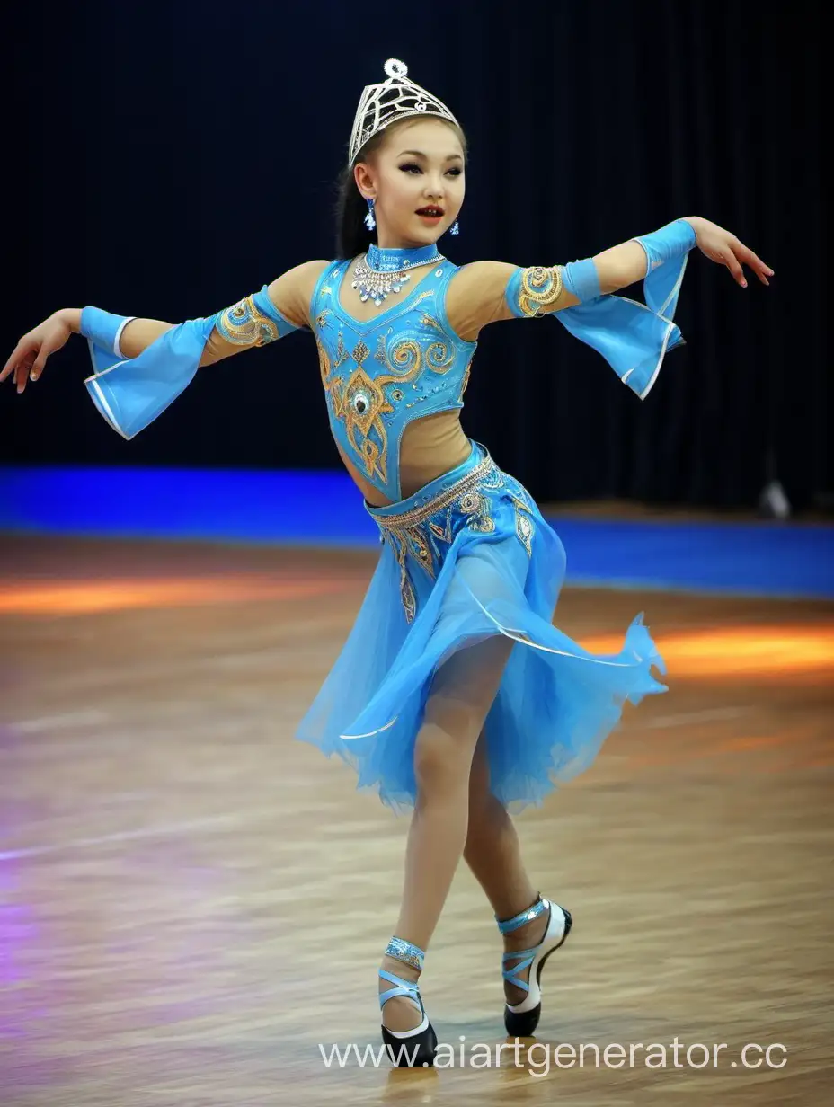 Kazakh-Girl-Elegantly-Dancing-at-Sports-Dance-Competition