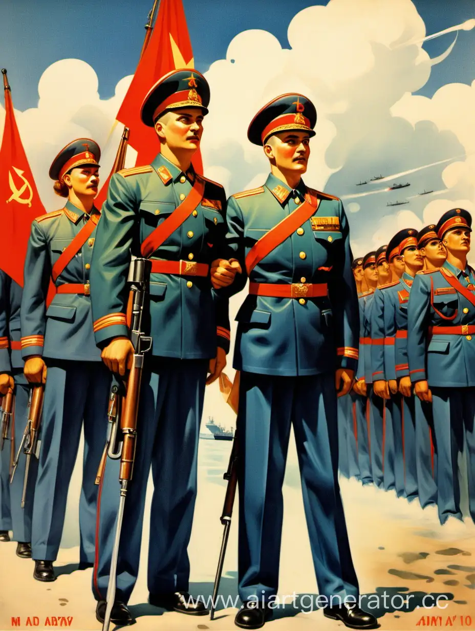 Vibrant-Celebration-Day-of-the-Soviet-Army-and-Navy-Postcard