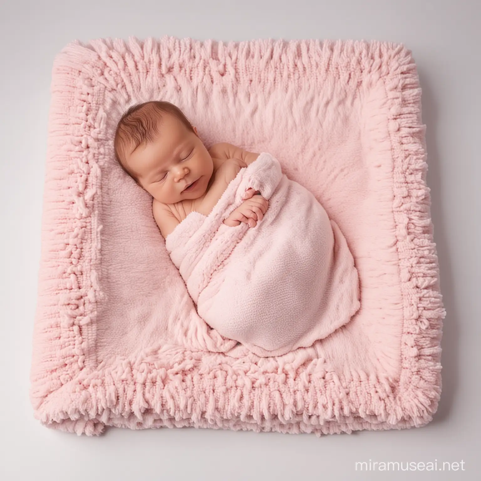Newborn Comfort Side View of a Cozy Blanket and Bed