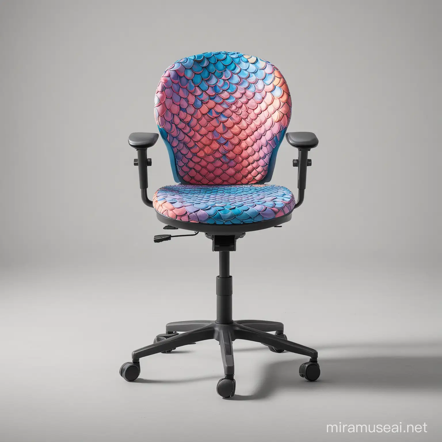 Colorful Fish Scale Office Chair with Adjustable Fins for Playful and Comfortable Posture