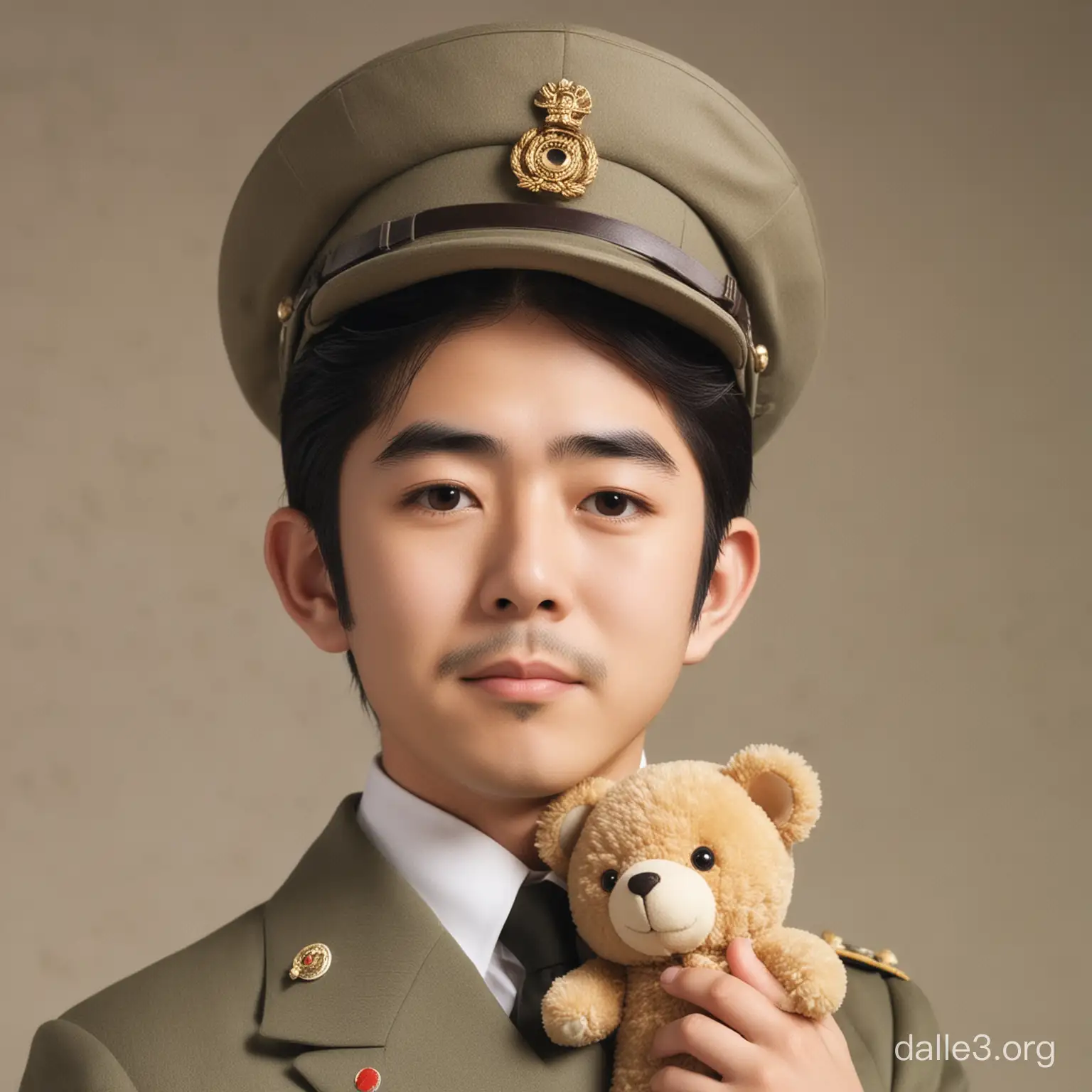 Kawaii Hirohito with Teddy Bear | Dalle3 AI