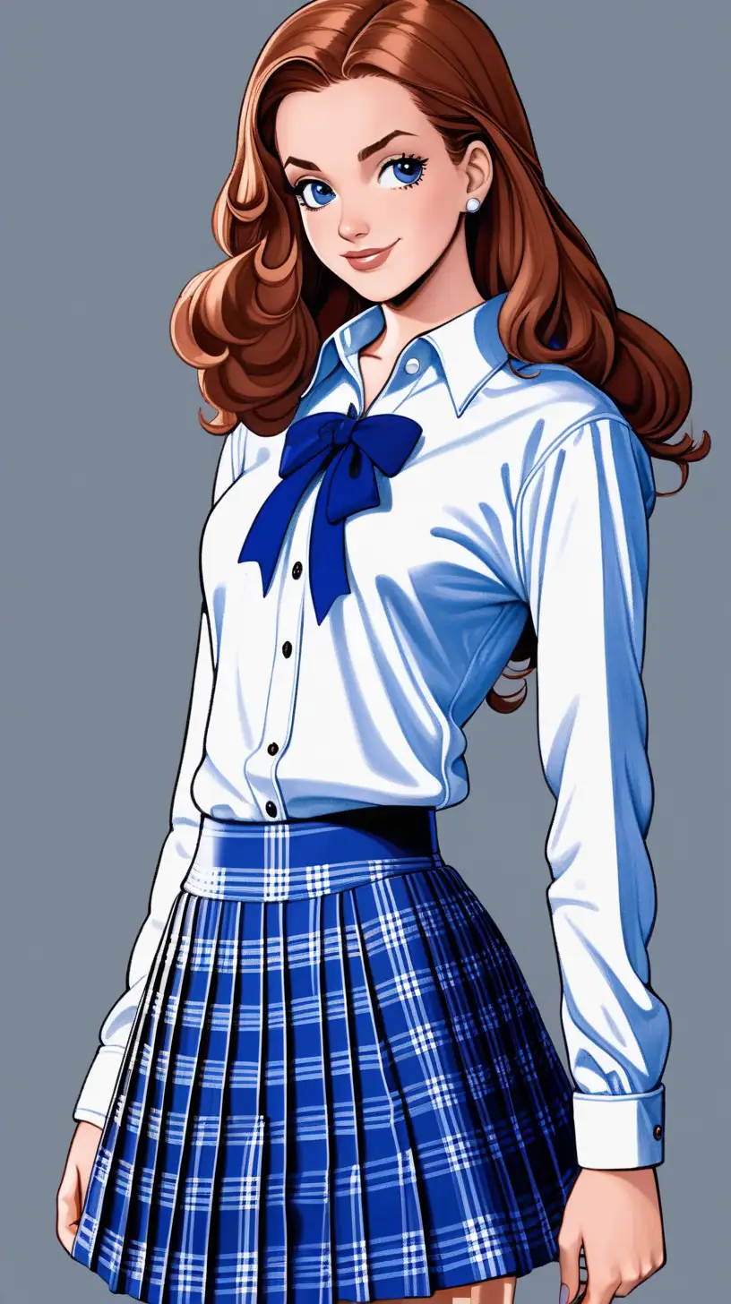 Mary Jane Watson in Bright White Setting with Loving Expression and Stylish Attire
