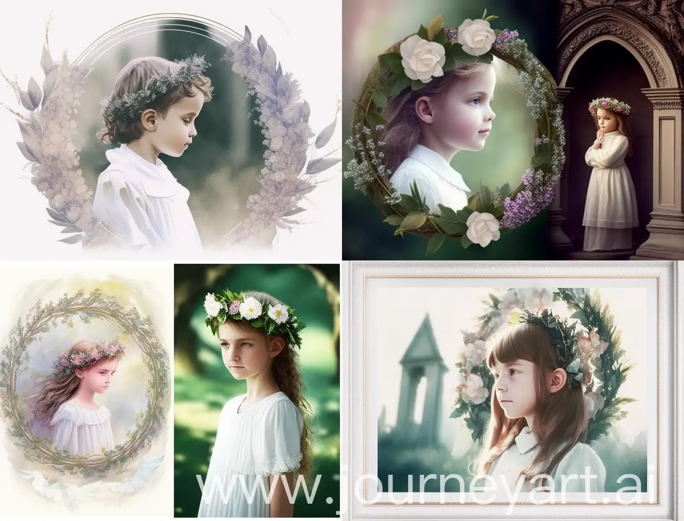 Springtime-First-Communion-Portrait-with-WreathAdorned-Child