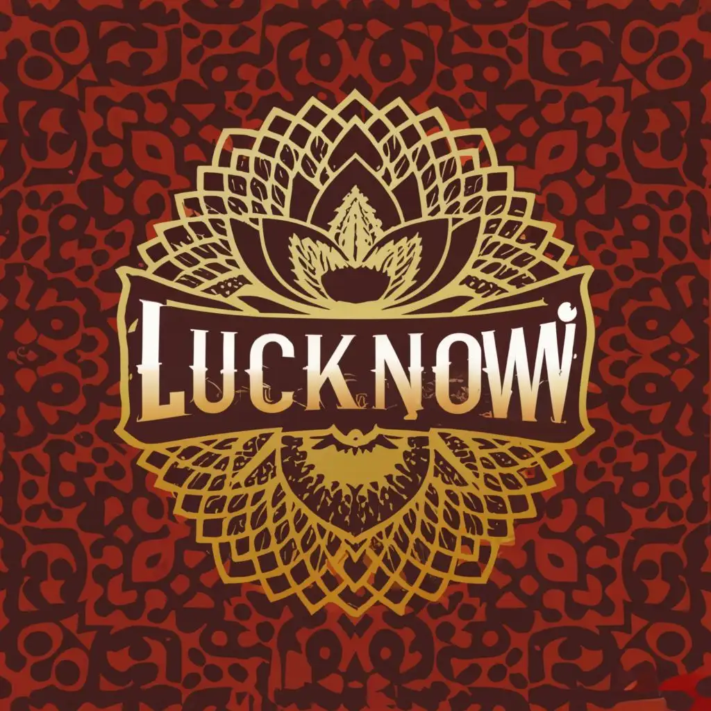 a logo design,with the text "LUCKNOW", main symbol:RED, INDIAN MONEY, GOLD, ,complex,be used in Retail industry,clear background
