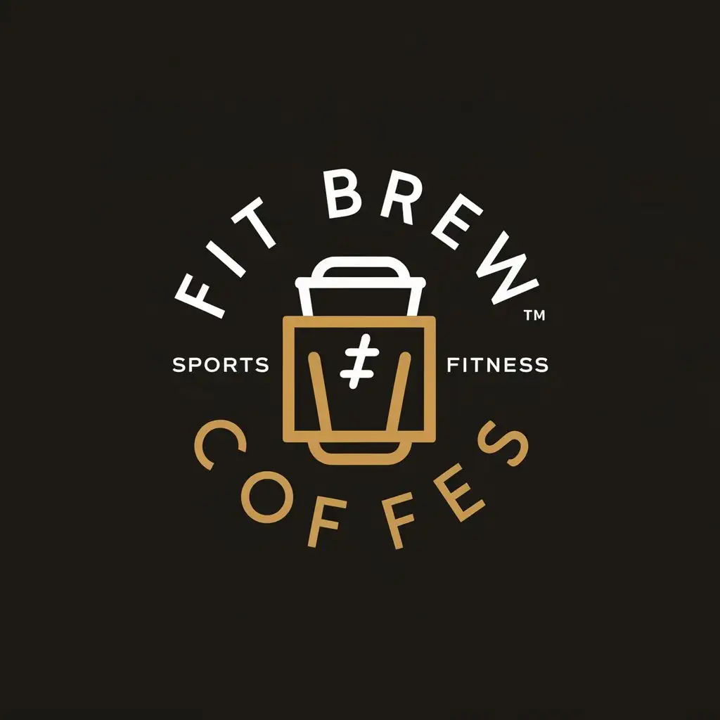 logo, coffee and fitness, with the text "fit brew", typography, be used in Sports Fitness industry