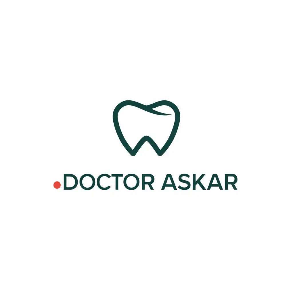 LOGO-Design-For-Doctor-Askar-Minimalistic-Tooth-Symbol-on-Clear-Background