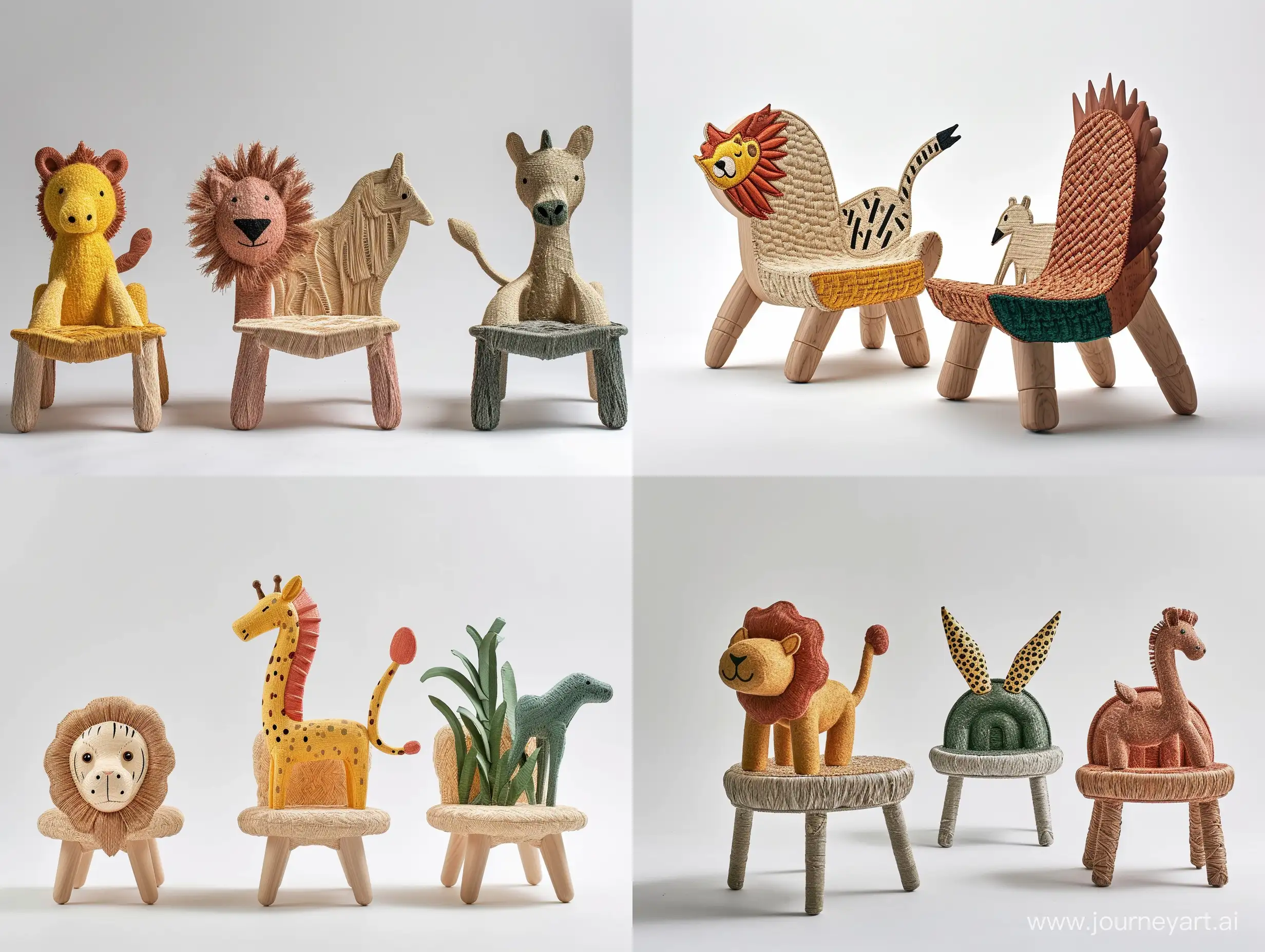 Cute-Safari-AnimalInspired-Childrens-Chair-with-Recycled-Wood-Frame