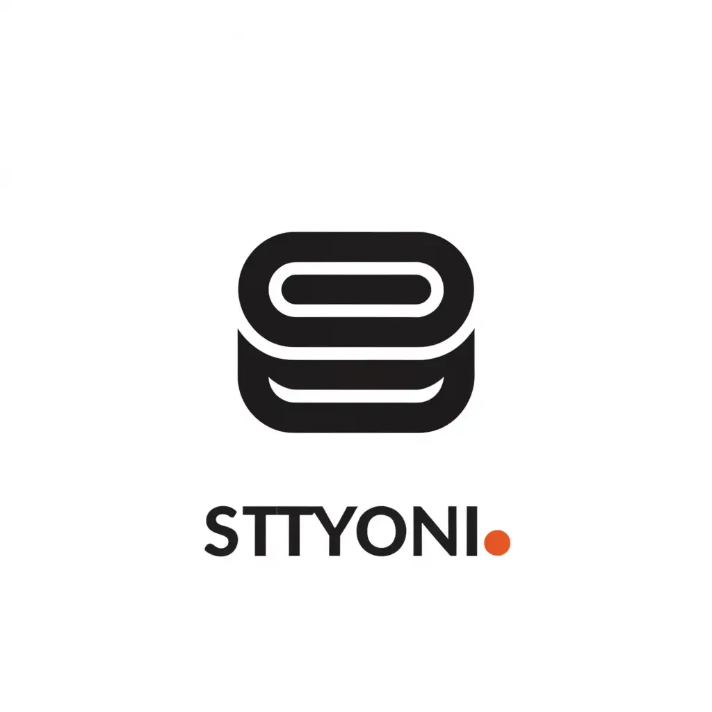 a logo design,with the text "AI themed logo with the text 'Styloni' in modern typography, suitable for the Fashion Design", main symbol:Like Adidas,Moderate,clear background