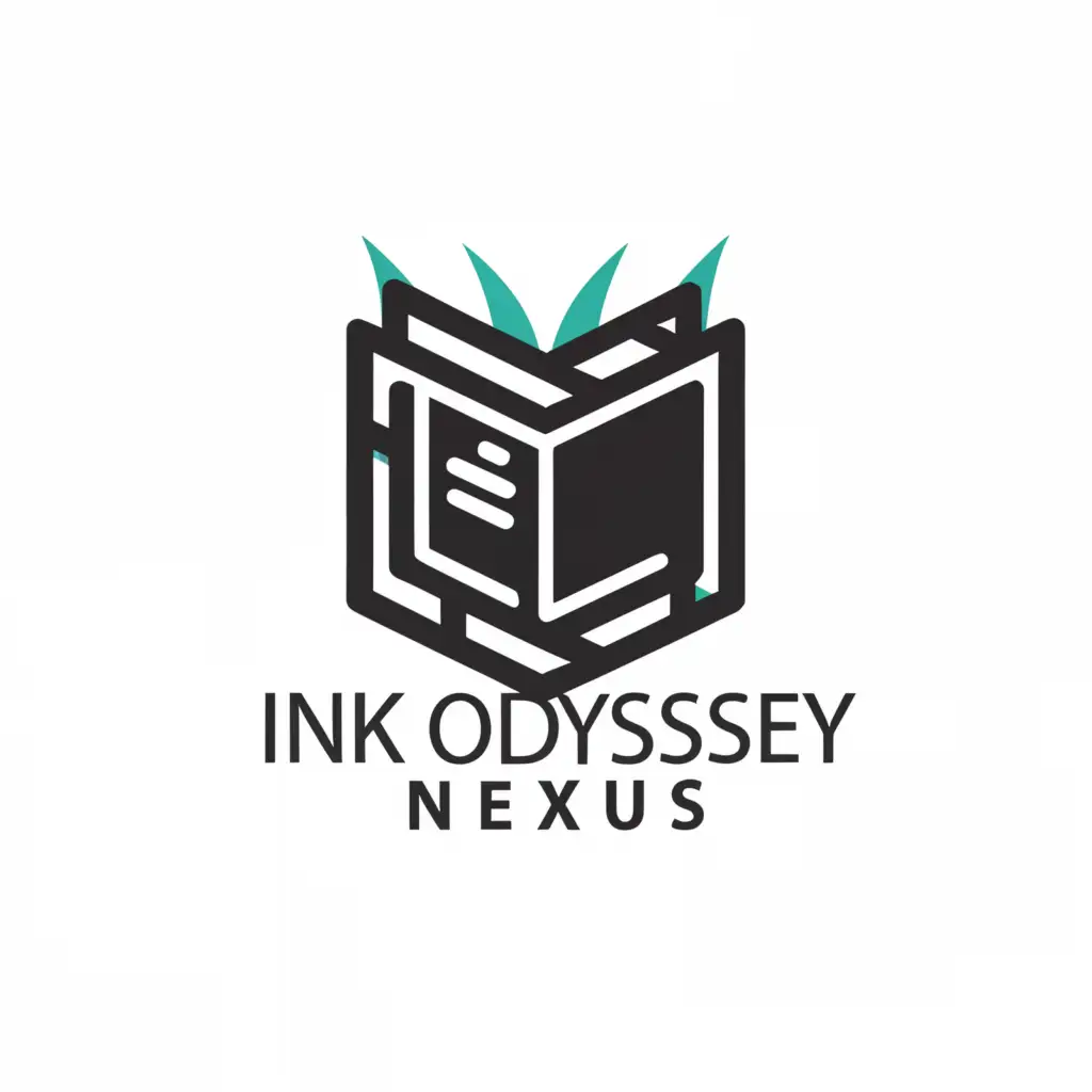 a logo design,with the text "Ink Odyssey Nexus", main symbol:books, comics, manga,Moderate,clear background