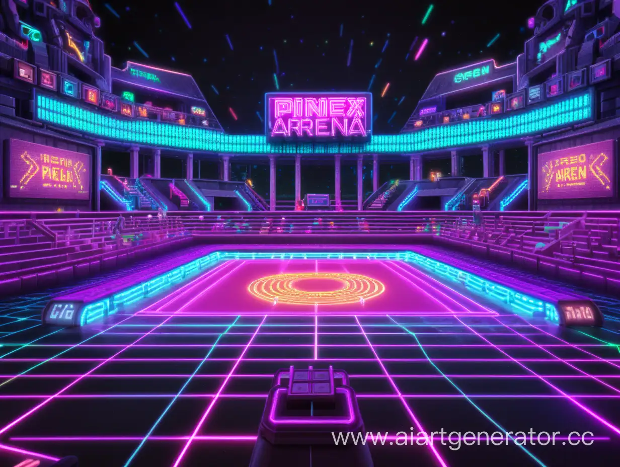 Vibrant-Neon-Pixel-Arena-Battle-Futuristic-Digital-Art
