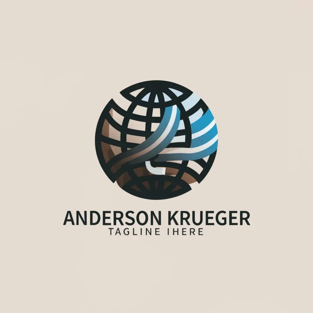 a logo design,with the text "Anderson Krueger", main symbol:Globe with Luxembourg flag,Minimalistic,be used in Finance industry,clear background