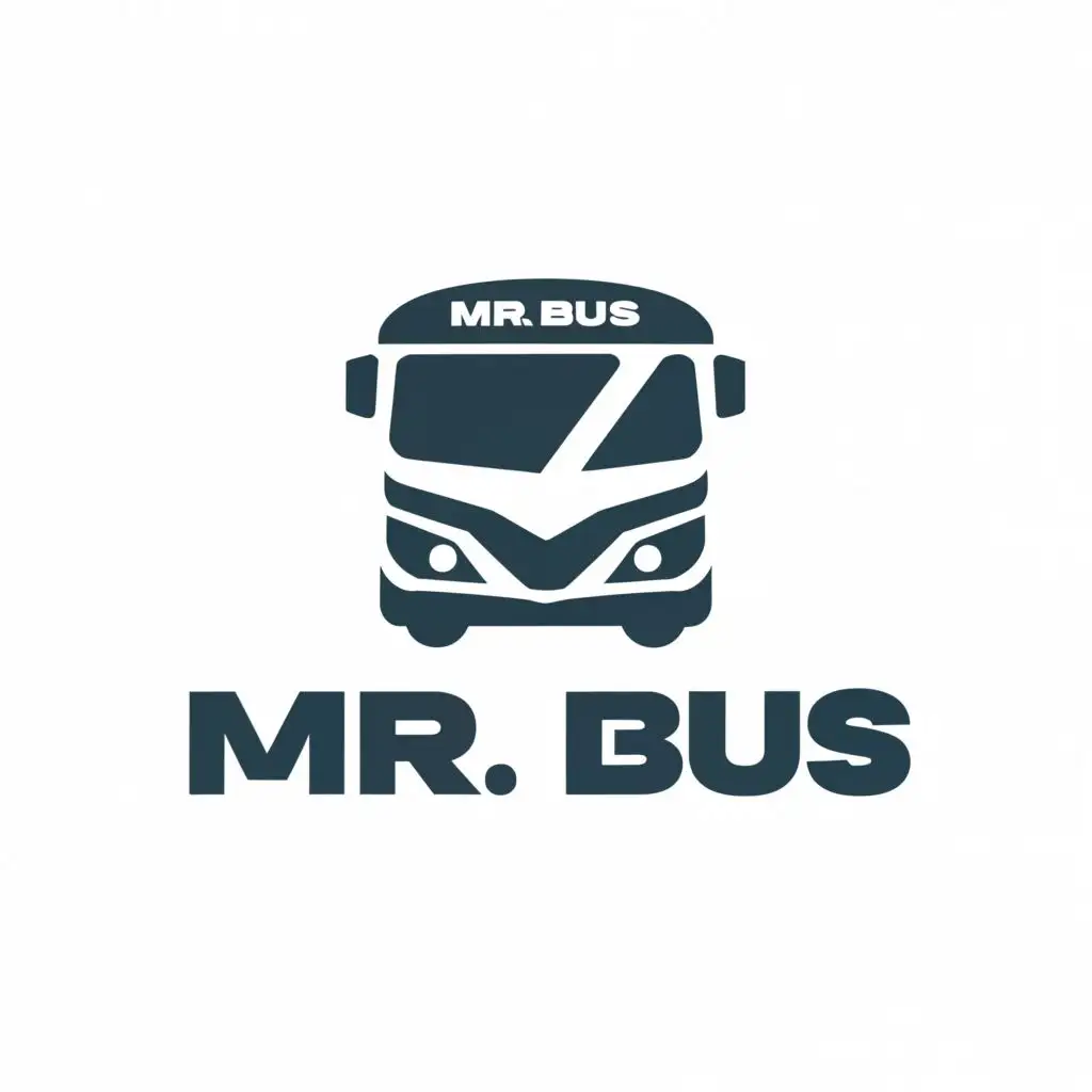 LOGO-Design-For-Mr-Bus-Bold-Text-with-Bus-Icon-for-Travel-Industry