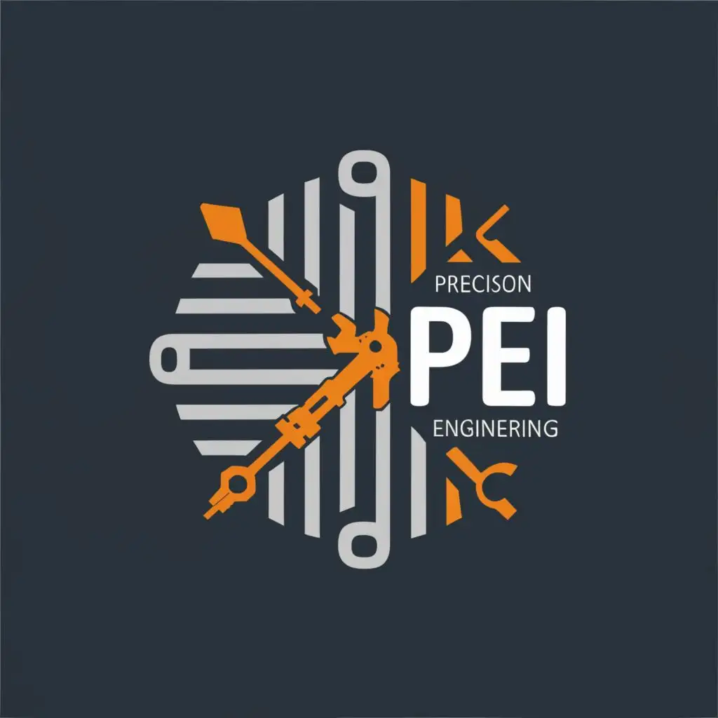 logo, PEI, with the text "PRECISION ENGINEERING", typography, be used in Construction industry