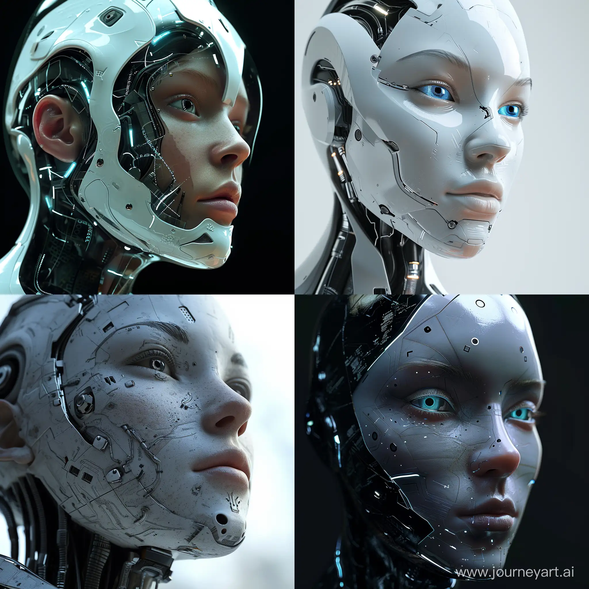 futuristic human faces