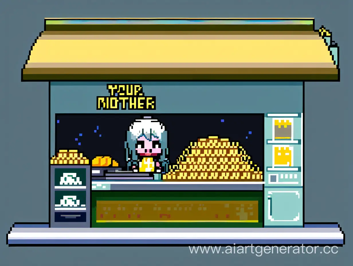 Pixel-Art-of-a-MoneyMaking-Business-Gold-Coins-and-Cash-Tray-at-a-Food-Store-Bank