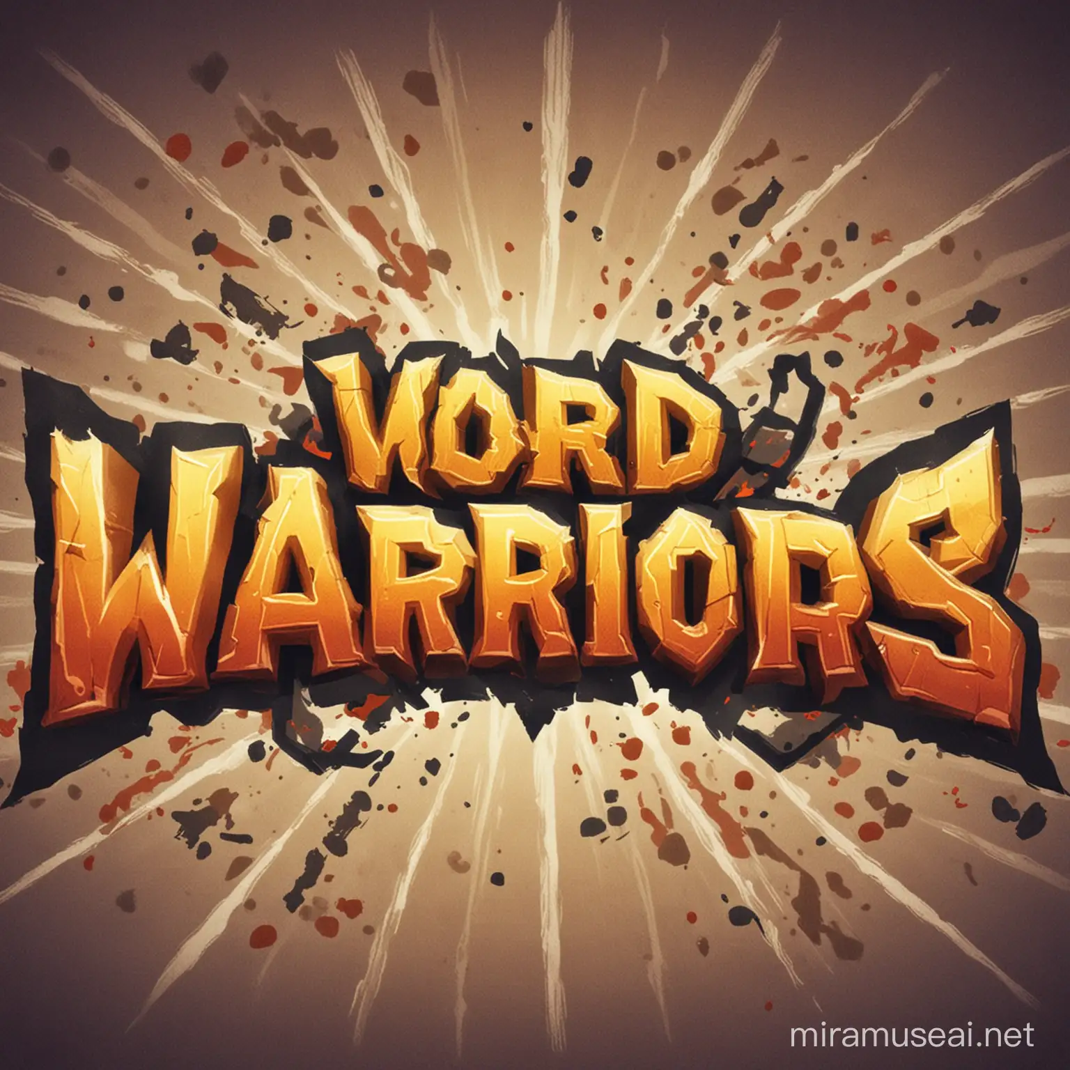 make a game title that says " Word Warriors: The Battle of Vocabulary". MAKE A GAME TITLE GRAPHICS 