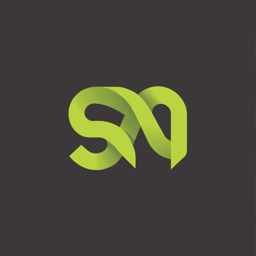 a logo design,with the text "SM", main symbol:green morphed text, plain dark-gray background, letters mixed together into an icon,Minimalistic,be used in Internet industry,clear background