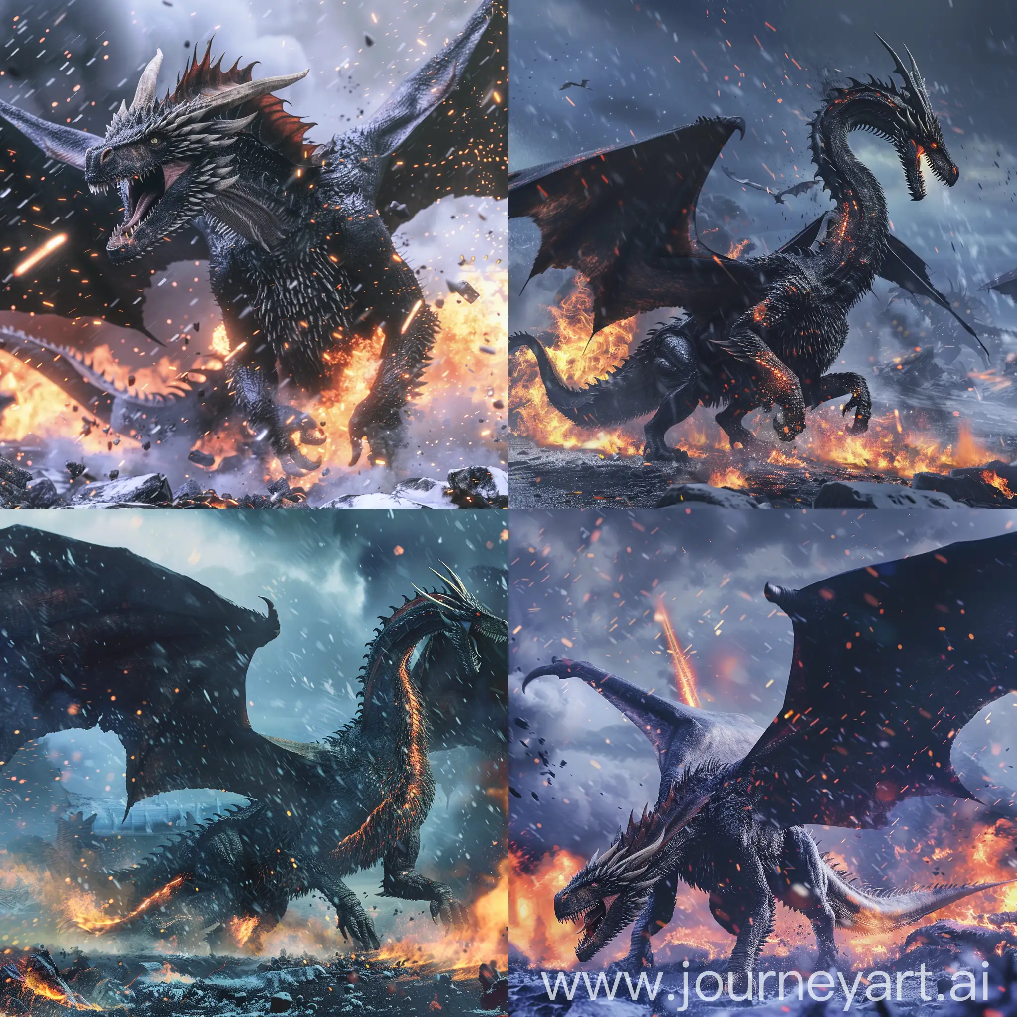 Balerion-Dragon-Ravaging-Kingsland-in-Snow-and-Ice-Storm