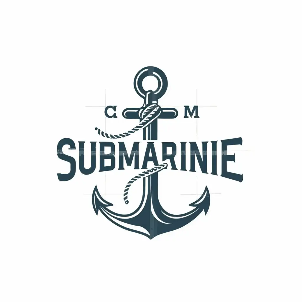 a logo design,with the text "SUBMARINE", main symbol:Anchor 
Ship,Moderate,be used in Restaurant industry,clear background