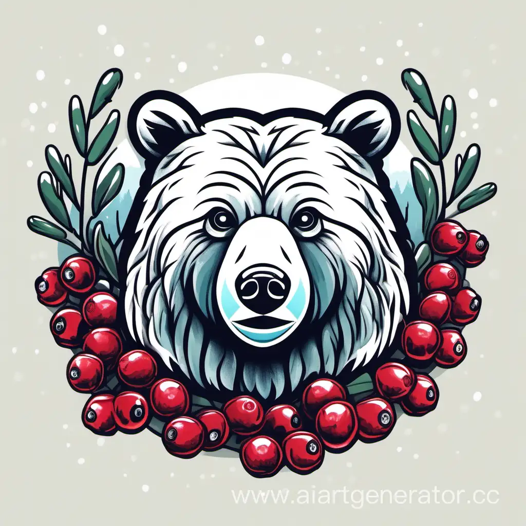 Winterthemed-Siberian-Logo-with-Bear-and-Cranberries