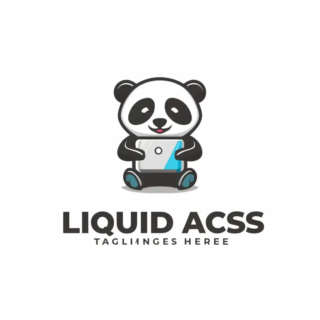 a logo design,with the text "LiquidAccs", main symbol:Panda,Moderate,be used in Internet industry,clear background