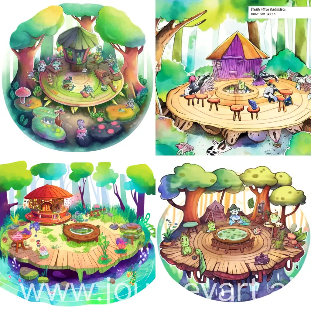 Woodland-Fairy-Tale-Themed-PopUp-Bar-with-Frog-Family