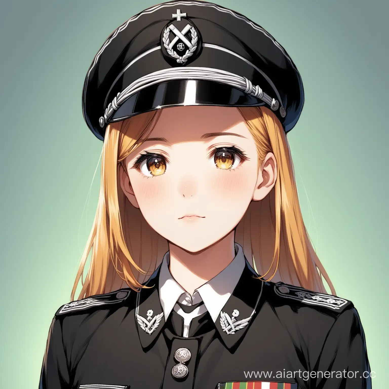 Portrait-of-a-Youthful-Woman-in-SS-Uniform