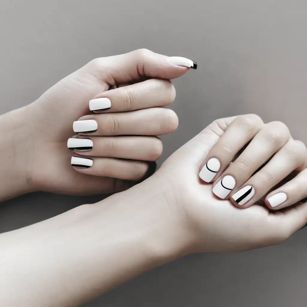 Monochrome Hand Model Female Hands with MediumLength Manicured Fingernails