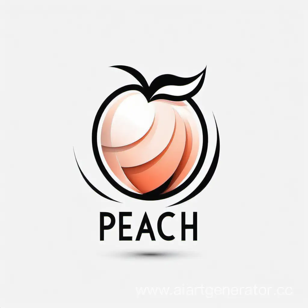 логотип персик, строгий, модный, черно-белый, абстрактный, черный

