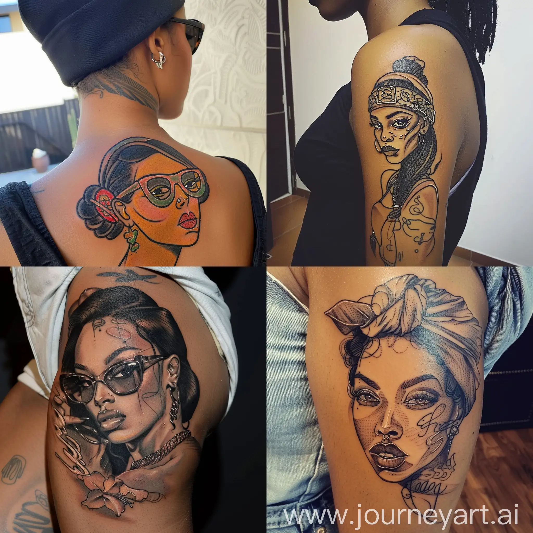 Stylish-Black-Women-Showing-Off-SS-Tattoos